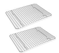 P&P Chef 11.75 Inch Cooling Baking Rack Set of 2, Stainless Steel Grid Cooking Racks for Roasting Drying Grilling, Oven & Dishwasher Safe, Heavy Duty & Healthy