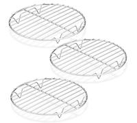 P&P CHEF Round Cooking Rack, 3 Pcs Stainless Steel Baking Cooling Steaming Grilling Rack, Fits Air Fryer/Stockpot/Pressure Cooker/Round Cake Pan, Oven & Dishwasher Safe (7.5 Inch)