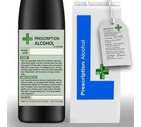 p&p homeware 3-Piece Funny Prescription Alcohol Gift Set - Premium Vinyl Wine Bottle Label Sticker, Pharmacy Gift Bag & Matching Tag. Hilarious Fake NHS Joke Prank for 30th 40th 50th 60th Birthdays