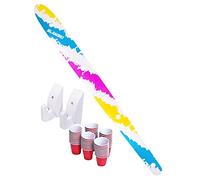 P&P Imports LLC GoPong Slamski | Retro 4 Person Drinking Ski with 50 Plastic Shot Glasses