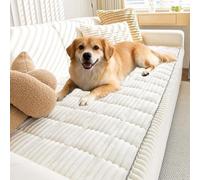 P Pet Couch Cover for Dogs & Cats Non Slip Washable & Shed Free Sofa Protector Soft Cloud Like Protect from Scratches & Hair (White 28 x 47 in)