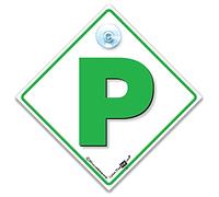 P Plate Car Sign with Suction Cup, New Driver Vehicle Notice, 14cm
