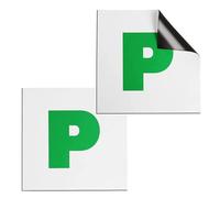 P Plates Magnetic New Driver Pack of Two Pass Plates for Car Extra Thick 1.1mm Ideal for New Driver Instruction and Safety
