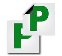 P Plates Magnetic UK, Pack of 2 DVLA Approved Size, Thick P Plates New Driver, Reusable,Scratch/Residue-Free, Water/Windproof, Tear-Resistant, Provisional Driver Pass Plates for Car
