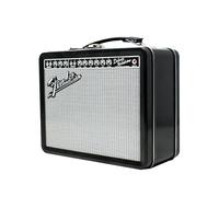 P Pluginz Fender Amp Tin Lunch Box Storage Container- Plastic Handle & Embossed Front Cover - Officially Licensed Fender Merchandise