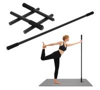 P Polerden Yoga Stick Sturdy Steel 5ft, Exercise Stick with Non-Slip Ends, Adjustable Stretch Stick for Mobility, Exercise Dowel for Physical Therapy, Balance Pole and Yoga Bar for barra para hacer