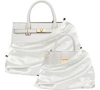 P Pothuiny 2 Pcs Satin Dust Bags for Handbags, Ivory White, 19.6 x 15.7 inches, 23.6 x 19.7 inches, Fashion
