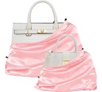 P Pothuiny 2 Pcs Satin Dust Bags for Handbags, Pink, 19.6 x 15.7 inches, 23.6 x 19.7 inches, Fashion