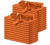 P Pothuiny 24 Pcs Silky Burnt Orange Satin Napkins 17 x 17 Inches, Square Smooth Wedding Dinner Napkins Satin Cloth Napkins Table Napkins for Banquet Party Restaurant Decor, Thanksgiving, Christmas