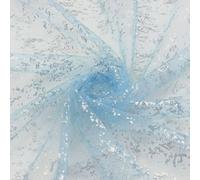P Pothuiny 5 Yard x 60 Inch Glitter Tulle Fabric Blue Silver