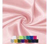 P Pothuiny 60 Inch Wide Blush Pink Satin Fabric by The Yard, Silky Charmeuse Satin Fabric for Bridal Wedding Dress Decor DIY Apparel Crafts, 1 Yard