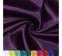 P Pothuiny 60 Inch Wide Purple Satin Fabric by The Yard, Silky Charmeuse Satin Fabric for Bridal Wedding Dress Decor DIY Apparel Crafts, 1 Yard
