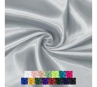 P Pothuiny 60 Inch Wide Silver Grey Satin Fabric by The Yard, Silky Charmeuse Satin Fabric for Bridal Wedding Dress Decor DIY Apparel Crafts, 1 Yard