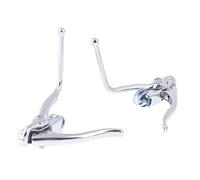 P Prettyia 1 Pair Road Bike Racing Bicycle Dual Handle Brake Levers for 22mm Handlebar Fixed Gear Bent Drop Bar Cycling Replacement