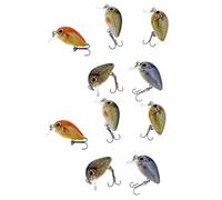 P Prettyia 10Pcs Plastic Fishing Lures Hard Bait Lifelike Micro Crankbait Bass Pike Minnow Baits 2.7cm/1.5g