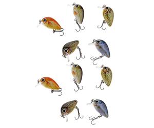 P Prettyia 10Pcs Plastic Fishing Lures Hard Bait Lifelike Micro Crankbait Bass Pike Minnow Baits 2.7cm/1.5g