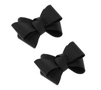 P Prettyia 2PCS Ribbon Bowknot Shoe Clips Charms Buckle Removable Decoration - Black, 8cm