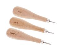 P Prettyia 3 Pieces 3/4/5mm Leather Craft Stitching Awl for Sewing Leather Diamond Point