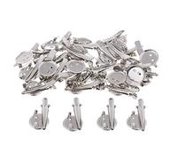P Prettyia 30 Pieces 20mm 25mm 30mm Round Brooch Base Alligator Pinch Hair Clips Cabochon Blanks Trays with Brooch Pins Cameo Cabochon Base Setting - Silver, 20mm