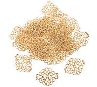 P Prettyia 50pcs/set Antique Gold Bronze Silver Filigree Wraps Alloy DIY Connectors Cardmaking Embellishments Accessories - Gold, Style 1