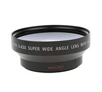 P Prettyia 62mm 0.43X Wide Angle + Macro Conversion Lens for Canon SLR Camera DV 0.43X67 Universal (Black)