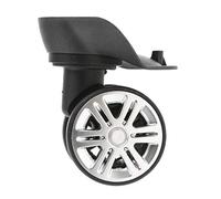 P Prettyia A09 Black Rotation Flexible Baggage Dual Roller Wheels Replacement Luggage Suitcase Swivel Casters Repair Set for Luggage Kits Pack of 2