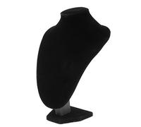 P Prettyia Black Velvet Necklace Display Bust Stand Mannequin - Jewelry Holder for Necklaces Chain, Choker, Pendant, 4, c 21×16 cm
