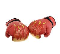 P Prettyia Breathable Boxing Gloves Muay Thai Training PU Leather Sparring Punch Mitts for Age 4-12 Kids - Red