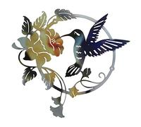 P Prettyia Iron Art Bird Wall Sculpture Art Home Decor Elegant Wall Decorations for Living Room, Kitchen, Outdoors, Office, Blue Yellow