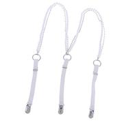 P Prettyia Lady Women's Adjustable Slim Trouser Braces Suspender Belt Fancy with Pearls - White, 22x1.4cm