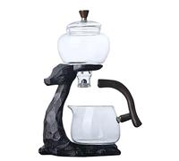 P Prettyia Lazy Kungfu Tea Set Drip Pot with Base Infuser Tea Drip Pot Teacup Automatic Tea Set Glass Teapot Infuser for Tea Coffee Make Home