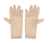 P Prettyia Thermal Compact Skating Gloves with Clear Rhinestone (and some Spare Rhinestones) for Women Girls Size S/M/L/XL - S