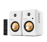 P Prosonic BT30 Active Powered Bluetooth Bookshelf Speakers, Studio Monitor, Turntable with Optical Input, Coaxial Input, 2X RCA Aux Line Input, 60 Watts, (White)