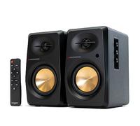 P Prosonic BT30 Active Powered Bluetooth Bookshelf Speakers, Studio Monitor, Turntable with Optical Input, Coaxial Input, 2X RCA Aux Line Input, 60 Watts, (Black)