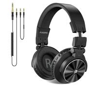 P PUPGSIS On Ear M20 Pro Studio Headphones with 50mm Drivers, 32Ω Professional DJ Monitor Headset for Recording/Mixing, Detachable Dual Cords (3000mm+1200mm), 98dB Sensitivity, 20Hz-20KHz