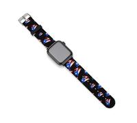 P.R. Crab Puerto.Rico Flag Silicone Watch Strap 38mm 40mm 42mm 44mm Quick Release Compatible with IWatch Series 10 9 Ultra 8 7 6 5 4 3 2 1 SE