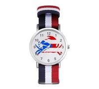 P.R. Crab Puerto.Rico Flag Watches for Mens Womens Analog Quartz Easy to Read Adjustable Nylon Strap