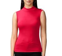 P&R Dance Wear LTD Women’s Stretchy Polo Turtle Neck Sleeveless Casual Wear Top Pull-on Style (Red, S-M)