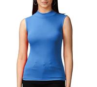 P&R Dance Wear LTD Women’s Stretchy Polo Turtle Neck Sleeveless Casual Wear Top Pull-on Style (Royal Blue, S-M)