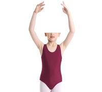 P&R DANCEWEAR Girls Sleeveless Leotard Shiny Nylon - Comfortable Fit - Performance Wear - Dance Class Essential - Ballet Gymnastics, Dance, School, Sportswear Wine 13-14 Years