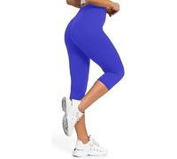 P&R DANCEWEAR LTD 3/4 Length Stretchy Leggings for Women`s, Mid Waisted Elastic Bottom Ware Pants Navy Blue XXL