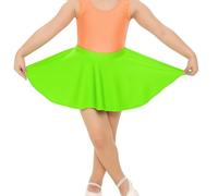 P&R DANCEWEAR LTD Girls Shiny Nylon Ballet Skirt - Perfect for Gymnastics and Dance - Adorable Circular Skirt for Kids Performances and Stylish(Neon Green, 11-12 Years)