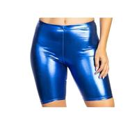 P&R DANCEWEAR LTD Ladies and Childrens Shiny Metallic Cycling Shorts, Dance, Gymnastics, Versatile Wear (Royal Blue, S-M)