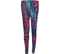 P&R DANCEWEAR LTD Neon Leopard Leggings - Workout Running Yoga Leggings for Women - Premium Soft Stretchy Full Length Yoga Pants for Kids (13-14 Years)
