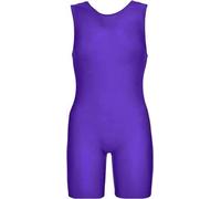 P&R DANCEWEAR LTD Round Neck One Piece Short Tank Bodysuit Tops, Sleeveless Bodycon Jumpsuit, Perfect for Yoga, Dance, Fitness, Gymnastics, Swimming Purple 11-12 years