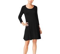 P&R DANCEWEAR LTD Women's Ladies Long Sleeve Skater Swing Flared Dress - Elegant and Comfortable Casual Dress & Party Wear Dress for Any Occasion (Black XL)
