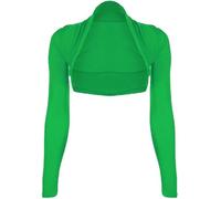 P&R DANCEWEAR LTD Women's Plain Bolero - Ruched Long Sleeve, Open Front, Cropped Cardigan Jacket | Stylish Look(12-14, Bottle Green)