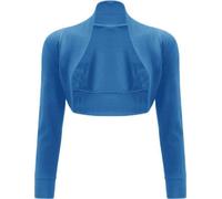 P&R DANCEWEAR LTD Women's Plain Bolero - Ruched Long Sleeve, Open Front, Cropped Cardigan Jacket | Stylish Look(12-14, Turqoise)