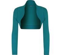 P&R DANCEWEAR LTD Women's Plain Bolero - Ruched Long Sleeve, Open Front, Cropped Cardigan Jacket | Stylish Look(8-10, Teal)