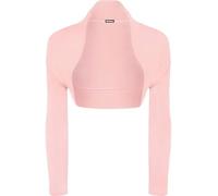P&R DANCEWEAR LTD Women's Plain Bolero - Ruched Long Sleeve, Open Front, Cropped Cardigan Jacket | Stylish Look(8-10, Baby Pink)